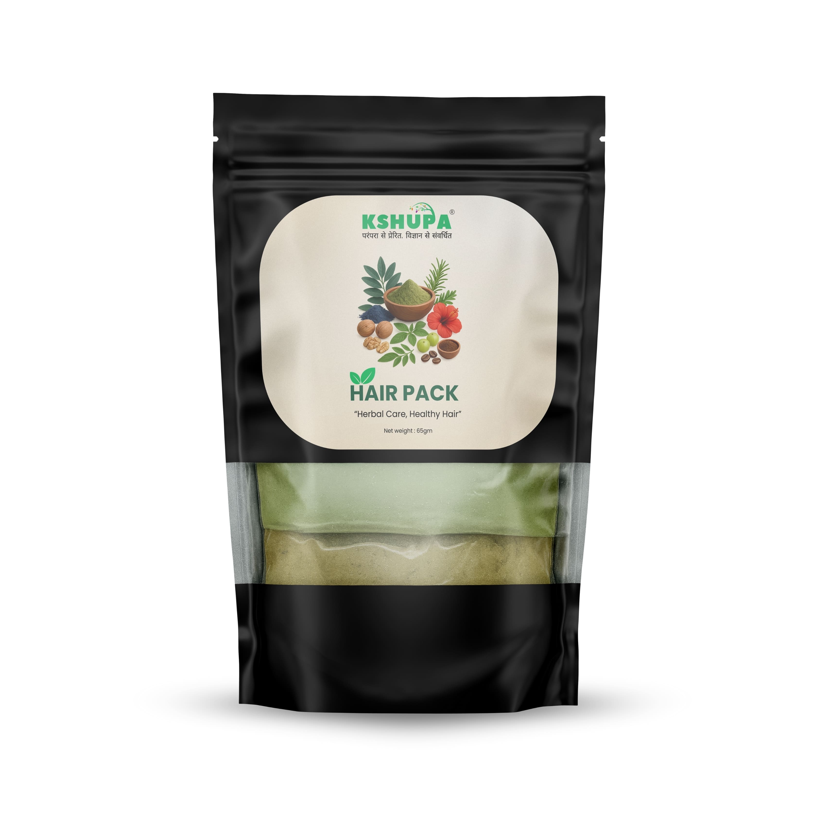 Natural Ayurvedic Hair Pack ∣ Ammonia-Free Indigo, Henna & Amla for Strength, Shine & Greying Control. | 65 GM