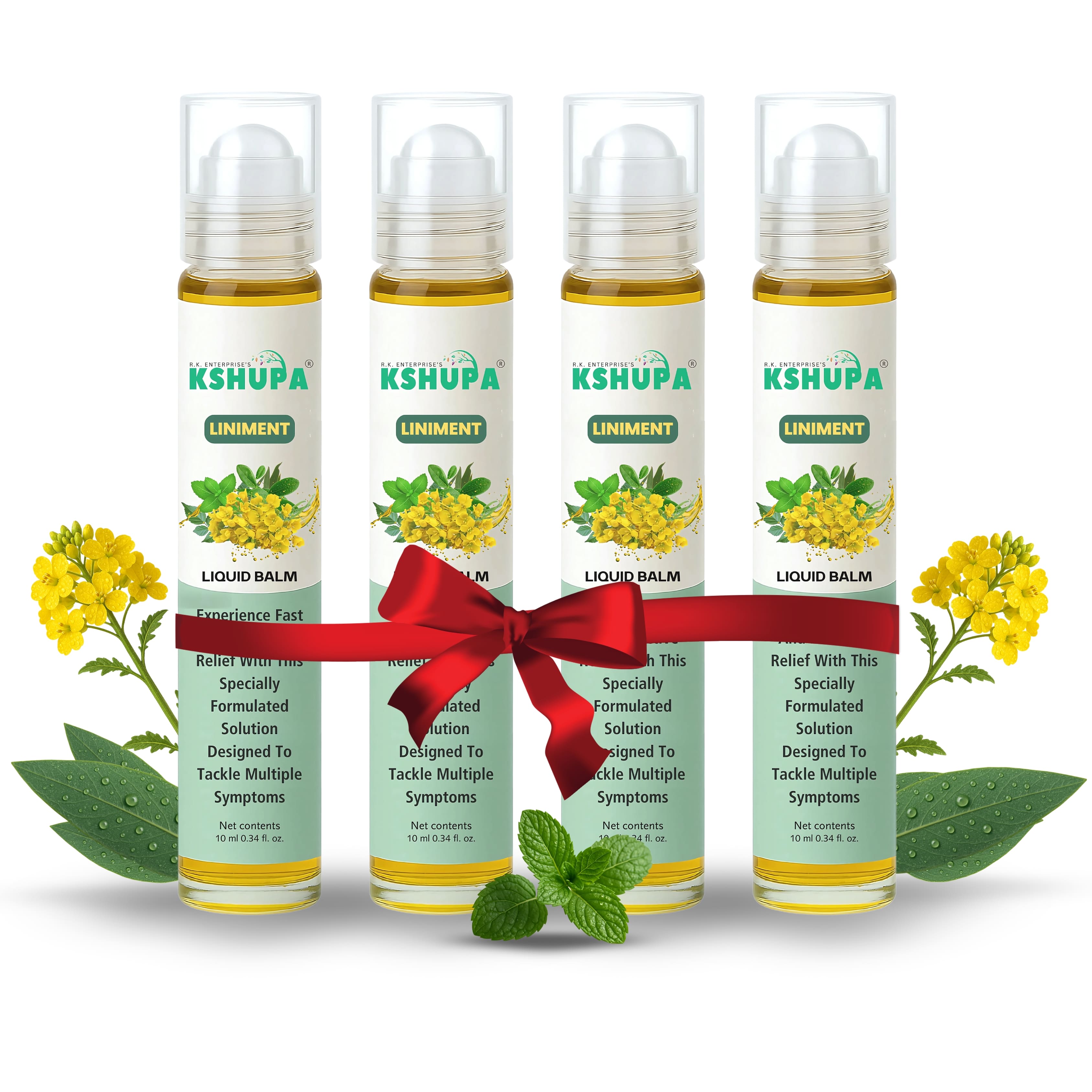 PAIN RELIEF LIQUID BALM | Pack of 4 (10ml x 4) | Instant Relief from Headache, Cold & Body Pain