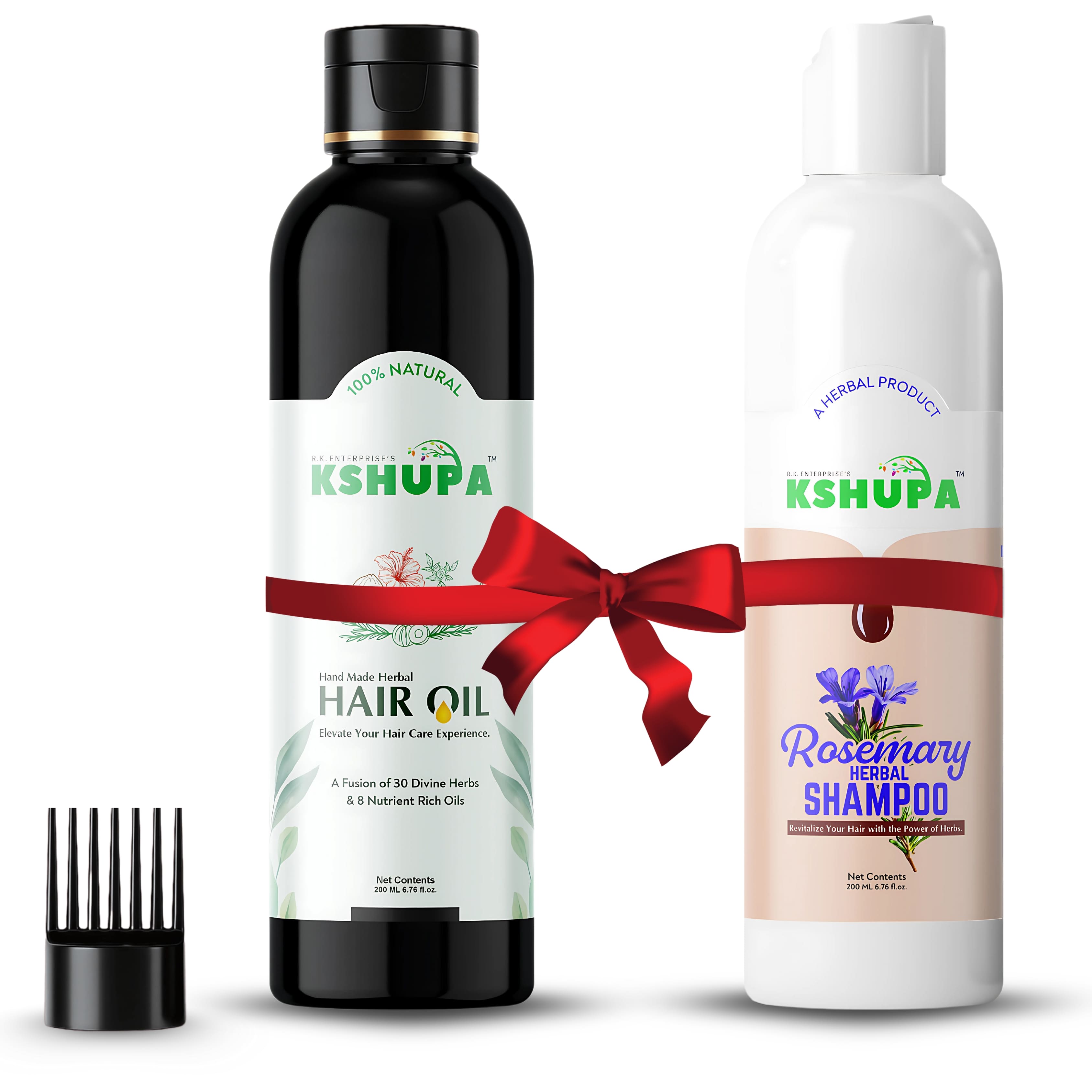 HERBAL HAIR CARE COMBO | Handmade Herbal Hair Oil (200ml) + Rosemary Shampoo (200ml) | Anti Hair Fall & Dandruff Control Ayurvedic Pack