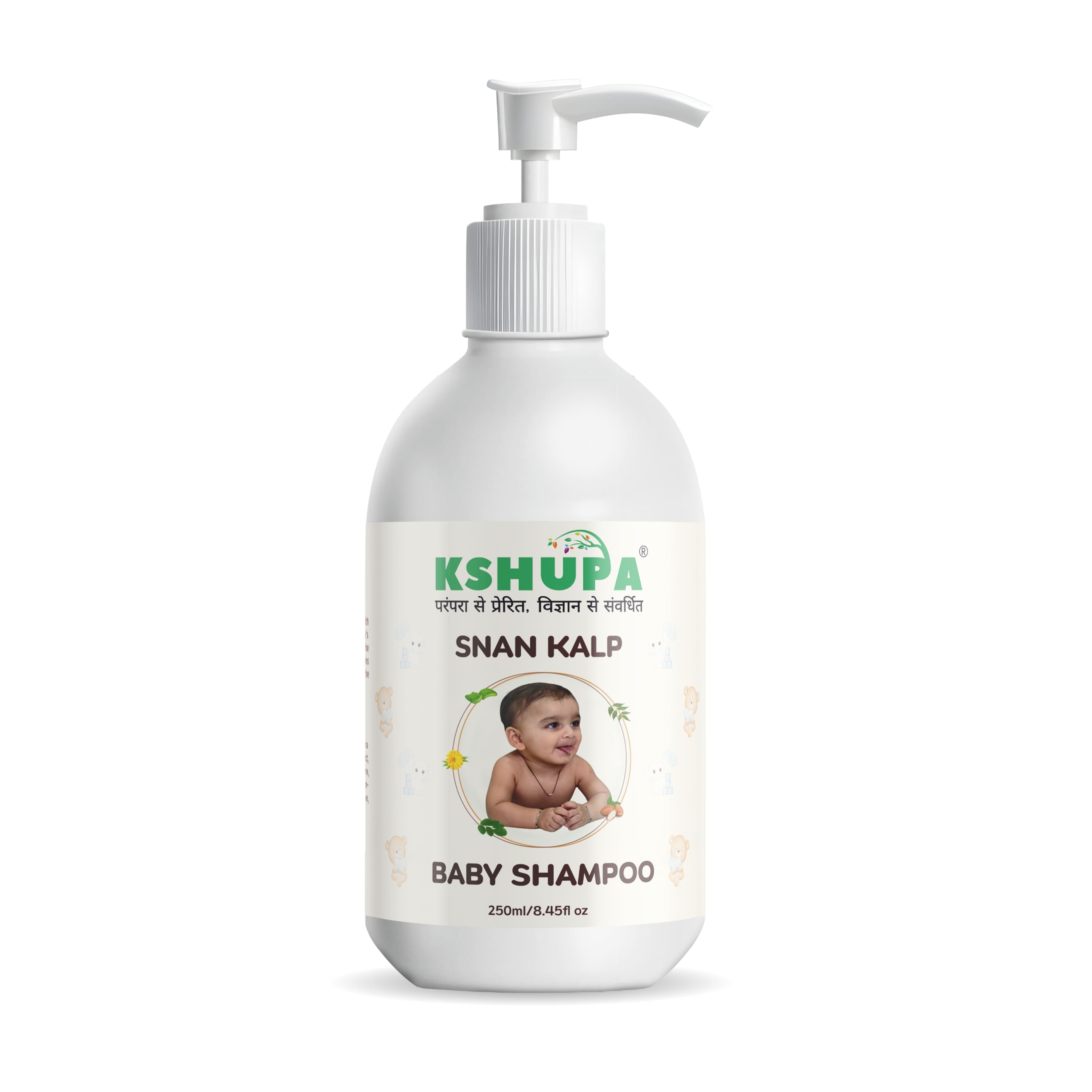 250 ML ​Snan Kalp Herbal Baby Shampoo | Ultra-Nourishing & Tear-Free Formula with Calendula & Argan Oil